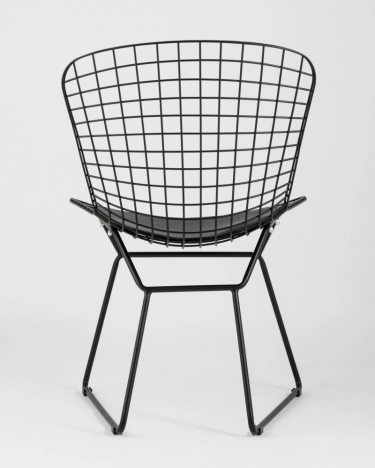 Стул обеденный Stool Group Bertoia черный с черной подушкой 2 шт