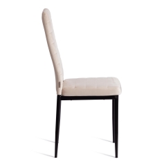 Стул Tetchair Easy mod. JSC02-1 металл, флок, 41 х 52 х 96 см, beige молочный HLR2 / черный