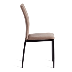 Стул Tetchair CAPRI mod. BC565-DC металл, флок, 43 х 53 х 92 см, Beige бежевый HLR8 / черный
