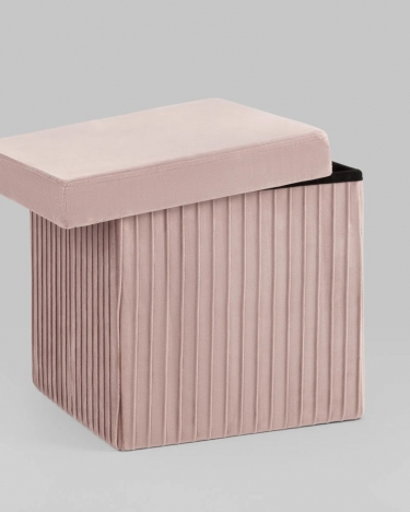 Пуф складной с ящиком Stool Group Store Square Пыльно-розовый