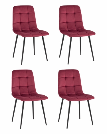 Стул Stool Group Одди велюр красный 4 шт. комплект