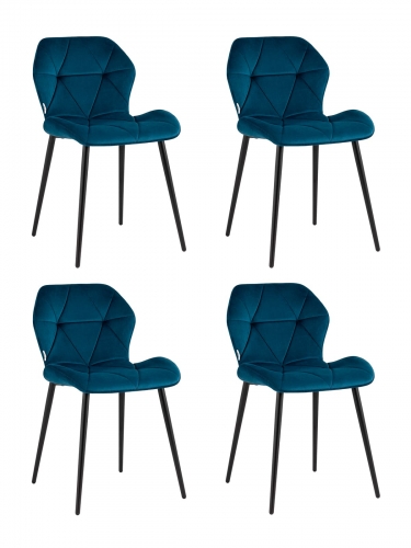 Стул Stool Group Эдвин велюр синий 4 шт