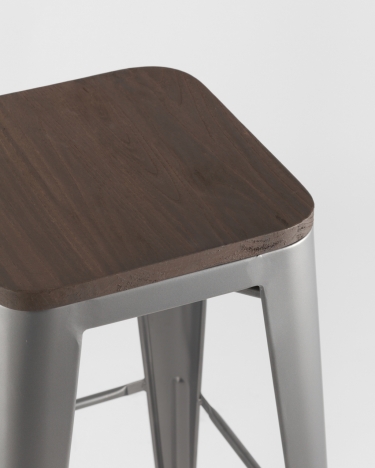 Стул барный Stool Group TOLIX WOOD Серебристый