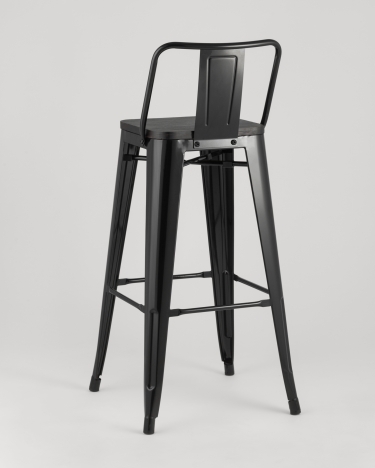 Стул барный Stool Group Tolix Wood 75.5 со спинкой Черный