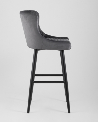 Стул барный Stool Group Ститч велюр Серый