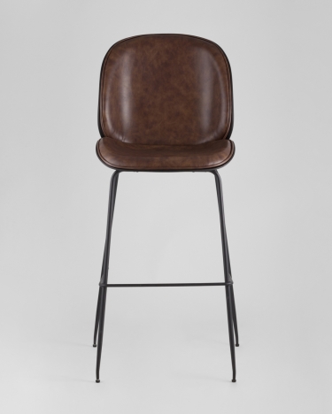 Стул барный Stool Group Beetle Lite PU со спинкой Коричневый