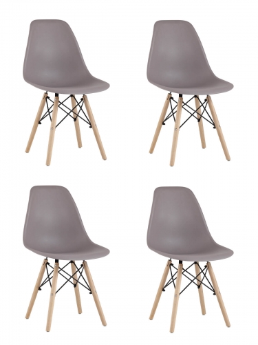 Стул Stool Group Eames Style DSW темно-бежевый 4 шт. комплект разборный каркас