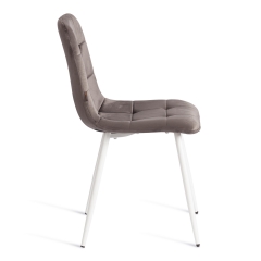 Стул Tetchair CHILLY mod. JSC-220 Велюр/металл , 44,5х52,5х88 см, Dark grey темно-серый HLR24 / белый