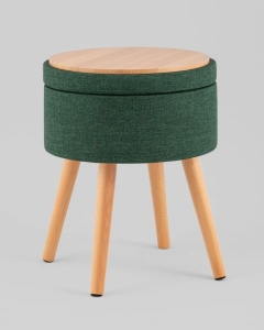 Пуф с ящиком Stool Group Store Woody рогожка темно-зеленая