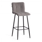Барный стул Tetchair Bari/Бари велюр, серый, 29, 45х56х110 см