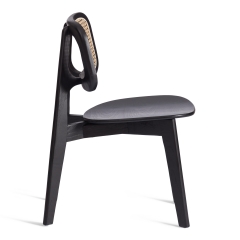 Стул Tetchair ODIN дерево вяз/ротанг, черный, 42х45х78 см