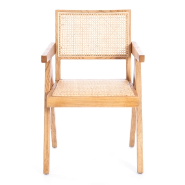 Стул Tetchair LOKI дерево вяз/ротанг, Груша 3, 50х50х84 см