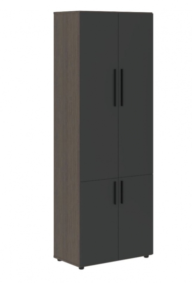 Шкаф с глухими средними и малыми дверьми Skyland VELION VHCS 80.3 Яшма черный Дуб Сильвер
