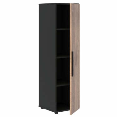 Шкаф-колонка с глухой средней дверью правый Skyland VELION VENEER VRMCS 40.1 R Американский орех Яшма черная