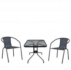 Комплект мебели Афина-мебель Асоль LRC03/LRT03-60x60 Black 2+1