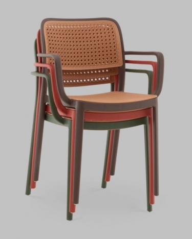 Стул Stool Group Yona пластиковый с подлокотниками зеленый