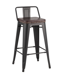 Стул полубарный Stool Group TOLIX SOFT Черный матовый