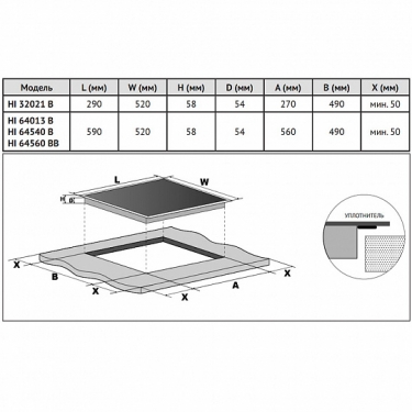Индукционная варочная панель Korting HI 64013 B