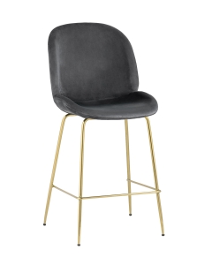 Стул полубарный Stool Group Beetle со спинкой gold Серый
