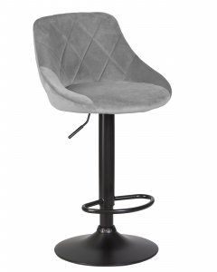 Стул барный DOBRIN DOBRIN LOGAN BLACK Серый велюр MJ9-75