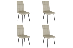 Набор стульев Мебельсон Турин 4 шт. CHS.N.02 светло-серый экокожа/черный