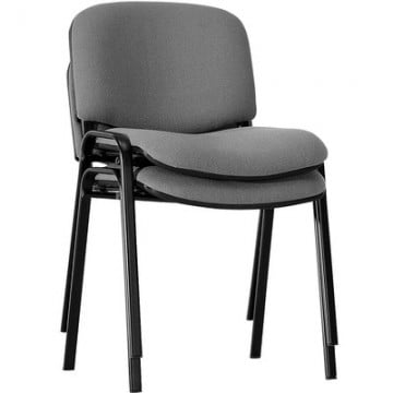 Стул для посетителей EasyChair EChair Rio ИЗО чёрный ткань серая С-38 ТК-3 18541