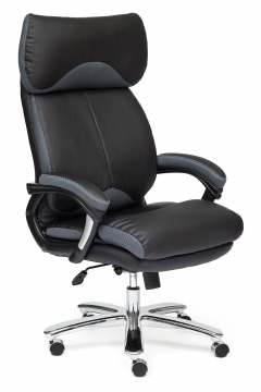 Компьютерное кресло Tetchair Grand Черный/Серый нат. кожа