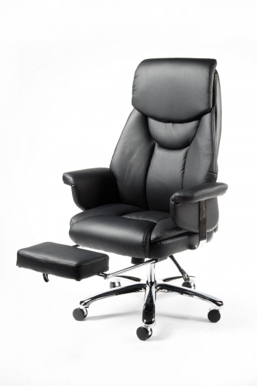 Кресло офисное Норден Парламент H-2021-35 black leather Черный