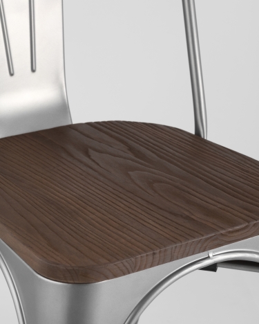 Стул Stool Group Tolix Wood 850 Серебристый