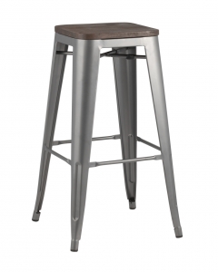Стул барный Stool Group TOLIX WOOD Серебристый