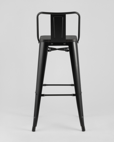 Стул барный Stool Group Tolix Wood 75.5 со спинкой Черный
