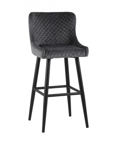 Стул барный Stool Group Ститч велюр Серый