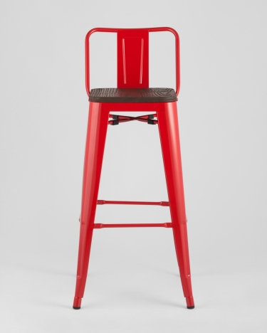 Стул барный Stool Group Tolix Wood 75.5 со спинкой Красный