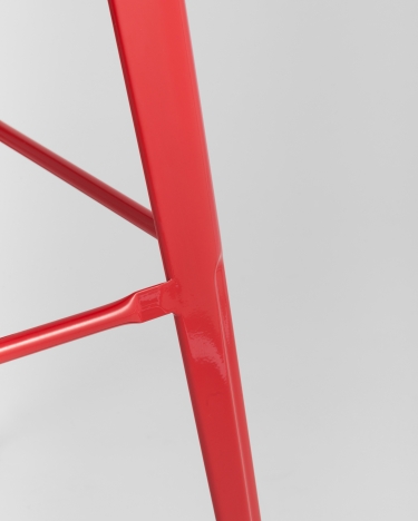 Стул барный Stool Group Tolix Wood 75.5 со спинкой Красный