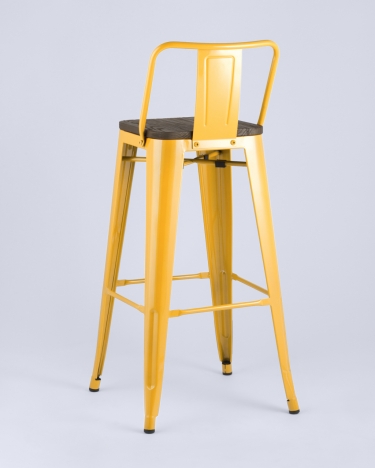 Стул барный Stool Group Tolix Wood 75.5 со спинкой Желтый