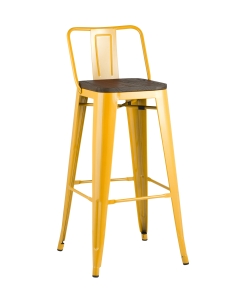 Стул барный Stool Group Tolix Wood 75.5 со спинкой Желтый
