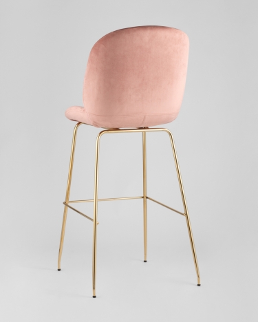 Стул барный Stool Group Beetle Lite PU со спинкой Пудровый