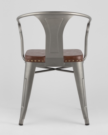 Стул Stool Group TOLIX ARMS SOFT с подлокотниками Серебристый
