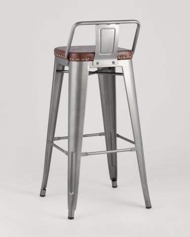 Стул барный Stool Group TOLIX SOFT экокожа Серебристый