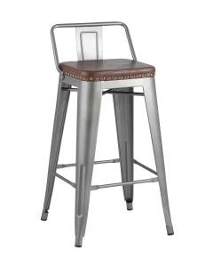 Стул полубарный Stool Group TOLIX SOFT Серебристый