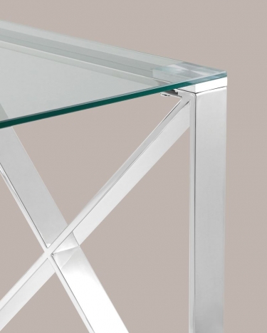 Журнальный стол Stool Group КРОСС 55x55 Серебро