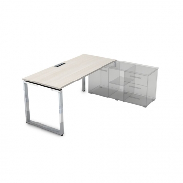 Стол рабочий, прямолинейный три опоры, правый ALSAV GLOSS LINE НСТП-О.996 Ivory