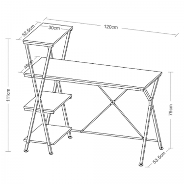 Стол на металлокаркасе BRABIX BRABIX LOFT CD-004 Дуб антик