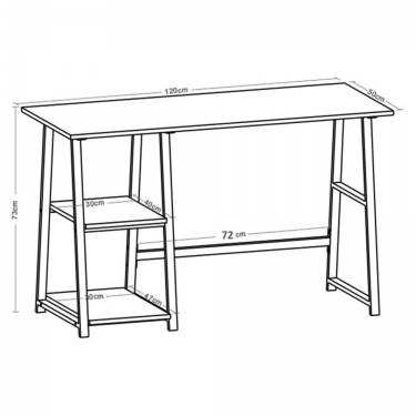 Стол на металлокаркасе BRABIX BRABIX LOFT CD-006 Дуб антик