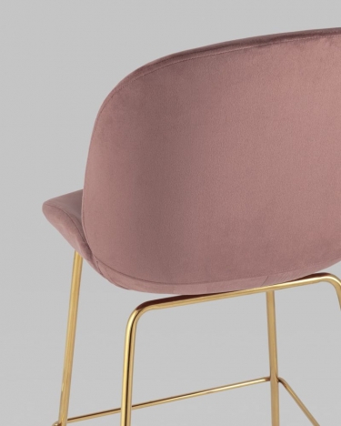 Стул полубарный Stool Group Beetle со спинкой gold Темно-розовый