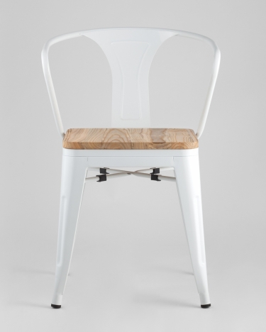 Стул с подлокотниками Stool Group TOLIX ARM WOOD Белый