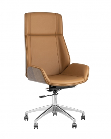 Кресло руководителя Stool Group TopChairs Crown экокожа Коричневое