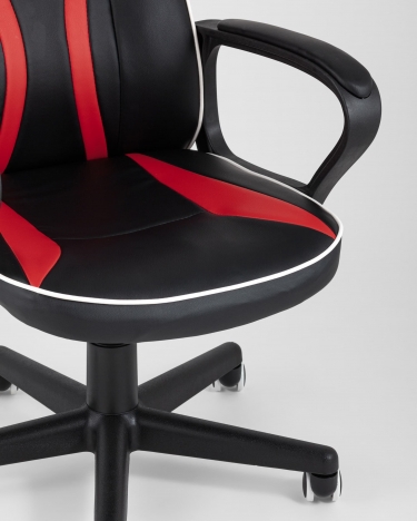 Игровое кресло Stool Group TopChairs Racer Lighti Черное с красным