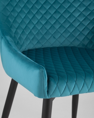 Стул мягкий Stool Group Ститч велюр Темно-бирюзовый