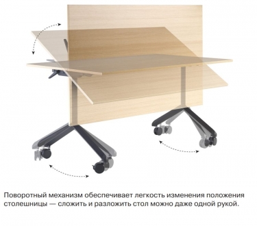 Стол поворотный Profoffice SHIFT black W31 Белый Графит Черный